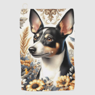 Toalla De Golf Ilustracion Vintage Rat Terrier