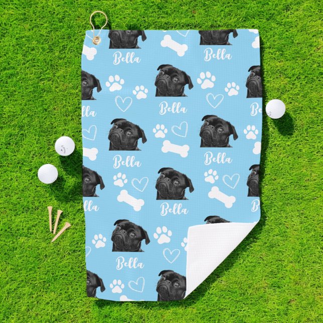 Toalla De Golf Imagen de perro personalizado Pet Lover Blue Insta (Subido por el creador)