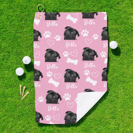 Toalla De Golf Imagen de perro personalizado Pet Lover Pink Insta