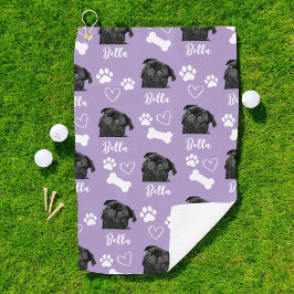 Toalla De Golf Imagen de perro personalizado Pet Lover Purple Ins