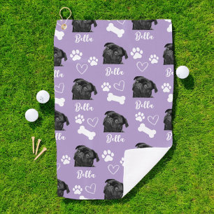Toalla De Golf Imagen de perro personalizado Pet Lover Purple Ins