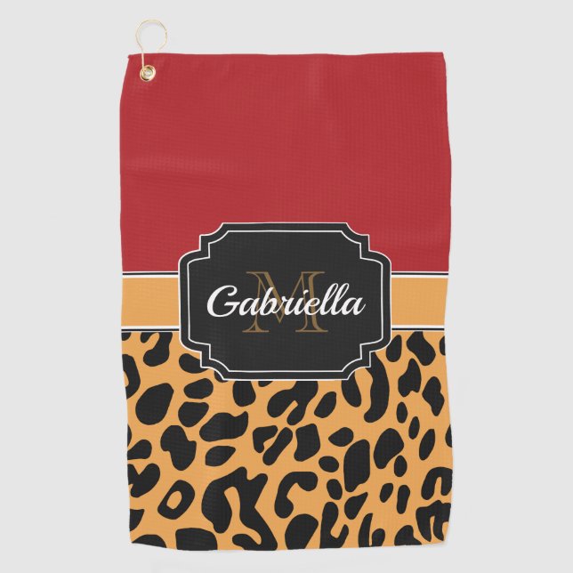 Toalla De Golf Impresión Cute Leopard (Anverso)