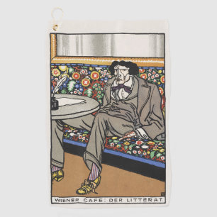 Toalla De Golf Impresión de arte del hombre de letras del café vi