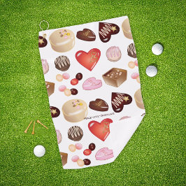 Toalla De Golf Impresión de corazón de chocolate con amor por la