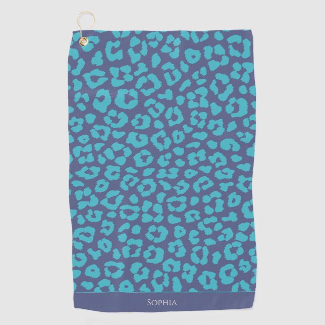 Toalla De Golf Impresión de leopardo azul (Anverso)