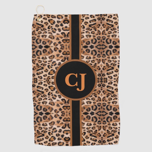 Toalla De Golf Impresión de leopardo elegante personalizada (Anverso)