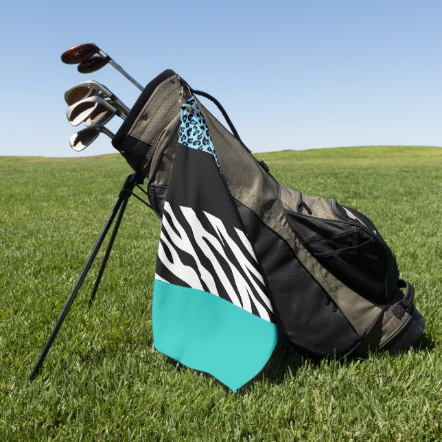 Toalla De Golf Impresión de leopardo, impresión de cebra, impresi (Verde)
