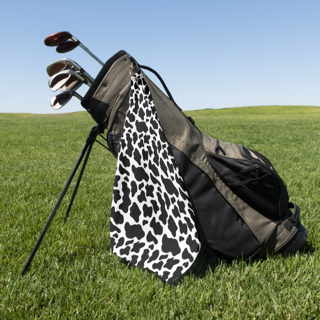 Toalla De Golf Impresión de vaca en blanco y negro (Verde)