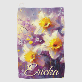Toalla De Golf Impresionante Daffodil Floral Purple personalizado