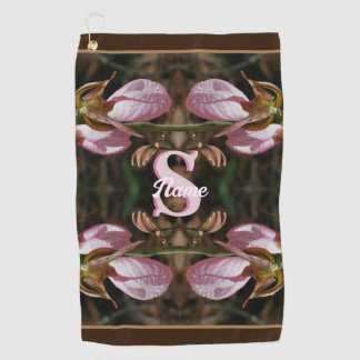 Toalla De Golf Inicial de monograma personalizado Flor de Dama Za