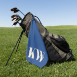 Toalla De Golf Iniciales de monograma azul cobalto moderno person<br><div class="desc">Una toalla de golf elegante y personalizada con un fondo azul vibrante con iniciales en negrita en monograma. Diseñado para los amantes del golf, esta toalla duradera es perfecta para mantener limpios los clubes y añadir un toque de elegancia a cualquier bolso de golf. Un gran regalo para los golfistas,...</div>