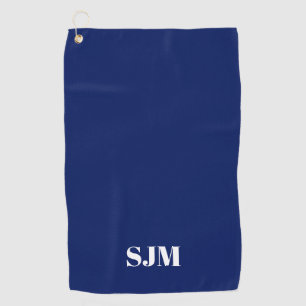 Toalla De Golf Iniciales de monograma del personalizado azul mari