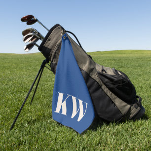 Toalla De Golf Iniciales de Monograma Personalizadas en Azul Coba