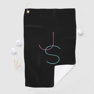 Toalla De Golf Iniciales modernas elegantes y editables de dos le