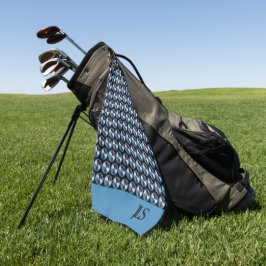 TOALLA DE GOLF INICIALES MONOGRAMAS DE PATRÓN GEOMÉTRICO DE CÍRCU