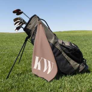 Toalla De Golf Iniciales Personalizadas de Monograma Marrón Mocha