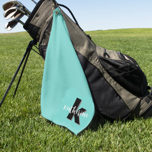 Toalla De Golf Iniciales simples de monograma Minimalista