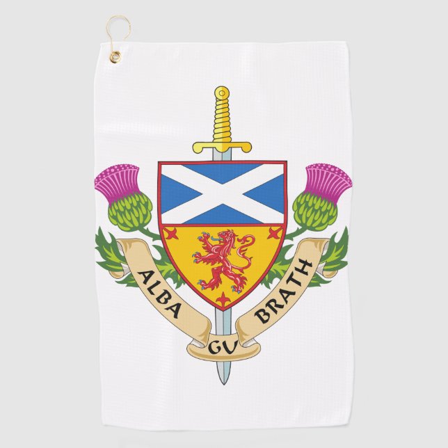 Toalla De Golf Inspiración de Alba Gu Bràth Escudo del Patrimonio (Anverso)