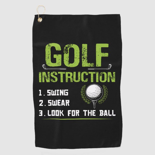 Toalla De Golf Instrucciones divertidas de golf (Anverso)