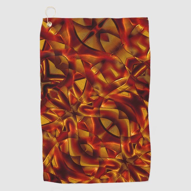 Toalla De Golf Interconexión de cintas naranjas quemadas, efecto  (Anverso)