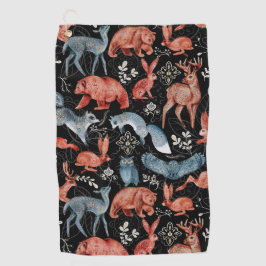Toalla De Golf  Intricate woodland animals pattern