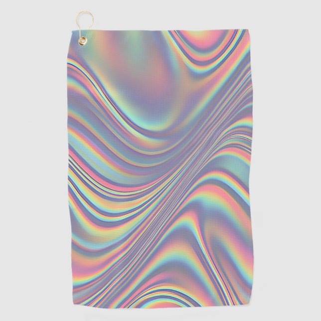 Toalla De Golf Iridescent Holographic Swirl Texture (Anverso)