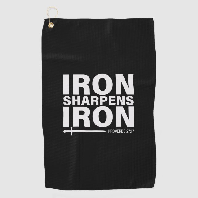 Toalla De Golf Iron Sharpens Iron Black (Anverso)