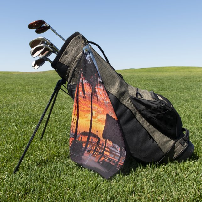 Toalla De Golf Islamorada, puesta de sol en Florida (Verde)