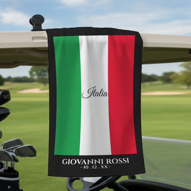 Toalla De Golf Italia Bandera Italiana Nombre del guarnecido negr (Subido por el creador)