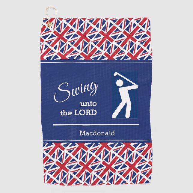 Toalla De Golf JACK UNION UNION Personalizada Swing Unto Lord (Anverso)