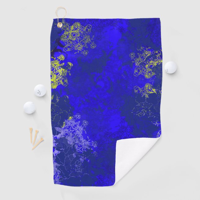 Toalla De Golf Japanese floral blue patterns (In situ)
