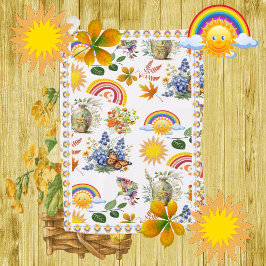 Toalla De Golf Jardín de primavera mariposa Arcoiris Sunshine Gre