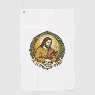 Toalla De Golf Jesús Derrotado Fumando Tostada Quemada Desayuno C