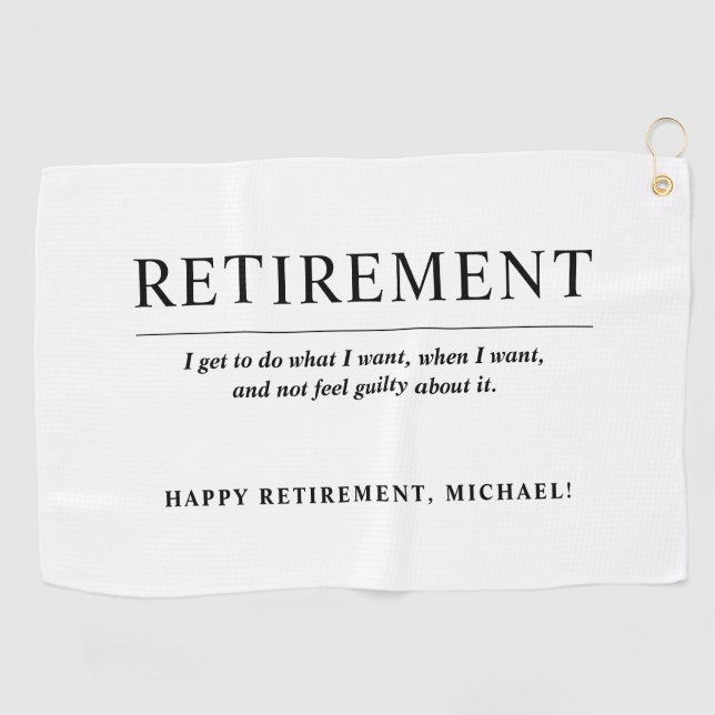 Toalla De Golf Jubilación personalizada de Personalizado de Guay (Horizontal)