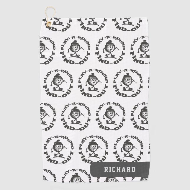 Toalla De Golf Juega Descubre Patrón Nombre Personalizado Golfist (Anverso)