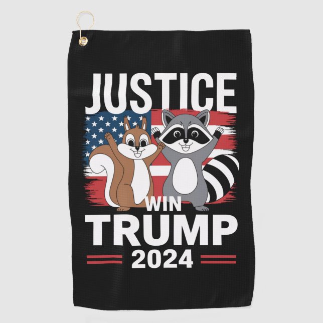 Toalla De Golf Justicia Para Peanut Gana Trump 2024 (Anverso)