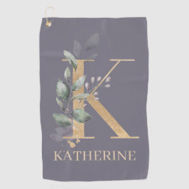 Toalla De Golf K Monograma Floral personalizado