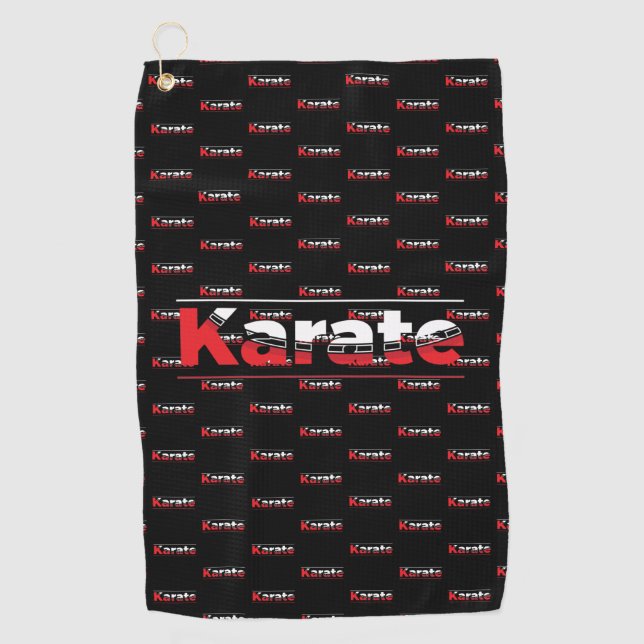 Toalla De Golf Karate Martial Arts Red (Anverso)