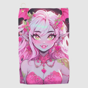 Toalla De Golf Kawaii Pinkcore Fantasy Demon Anime Chica