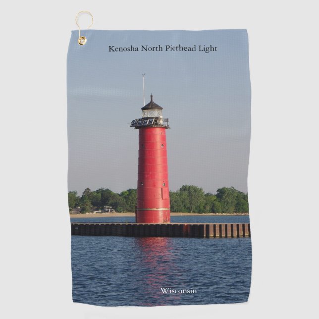 Toalla de golf Kenosha North Pierhead Light (Anverso)