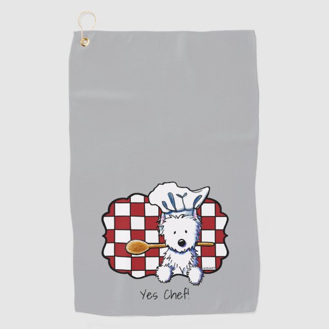 Toalla De Golf KiniArt Westie Chef (Anverso)