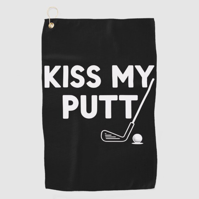 Toalla De Golf Kiss My Putt Golf Funny Jokes Sarcastic Golfer (Anverso)