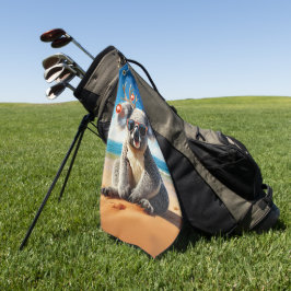 Toalla De Golf Koala on beach wearing Antlers and baubles