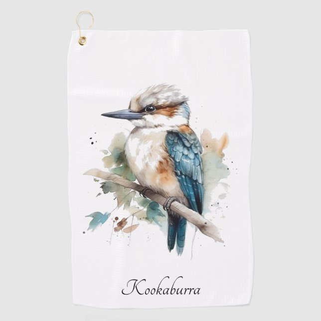 Toalla De Golf Kookaburra azul verdadero, personalizado (Anverso)