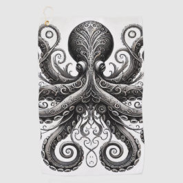 Toalla De Golf Kraken Steampunk Octopus Ornate Black
