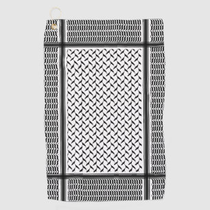 Toalla De Golf Kuffiya jordano palestino shemag negro y blanco