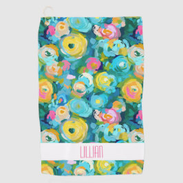 Toalla De Golf La artista pintada con colores florales y su nombr