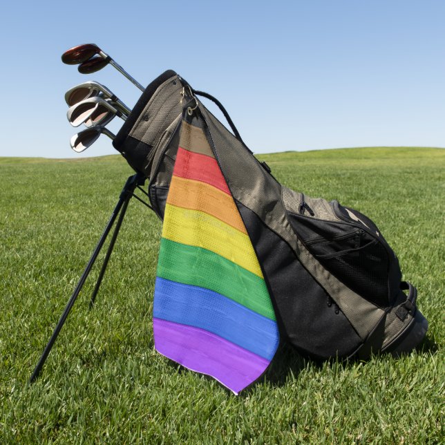 Toalla De Golf La bandera del orgullo gay inclusivo de SlipperyJo (Verde)
