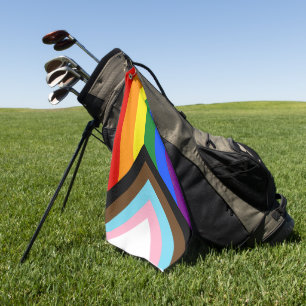 Toalla De Golf La bandera del orgullo progresista de SlipperyJoe'