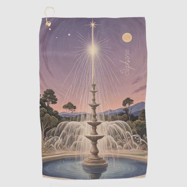 Toalla De Golf La canción de cuna de lavanda personalizada (Anverso)